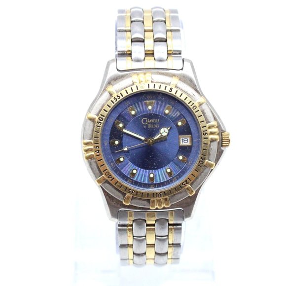 Caravelle By Bulova Watch Mens Silver Tone Stainless Steel Classic Blue Dial - Picture 1 of 9